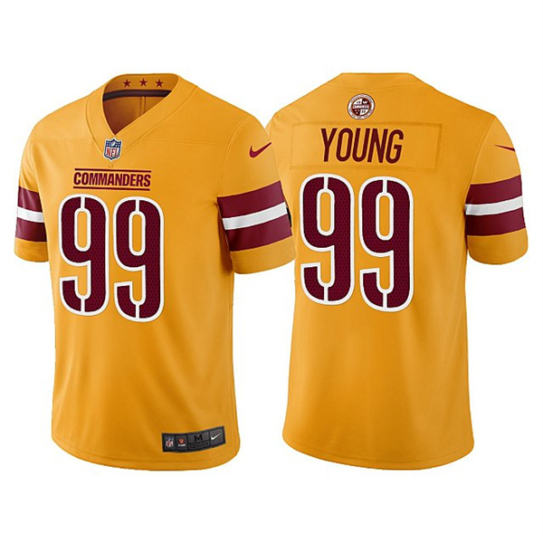 Men's Washington Commanders #99 Chase Young Gold Vapor Untouchable Stitched Football Jersey